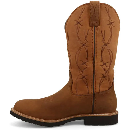 Twisted X Men's CellStretch 12" Round Toe Waterproof Western Work Boot - Brown - MXBW009 - Overlook Boots