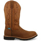 Twisted X Men's CellStretch 12" Round Toe Waterproof Western Work Boot - Brown - MXBW009 7 / Medium / Brown - Overlook Boots