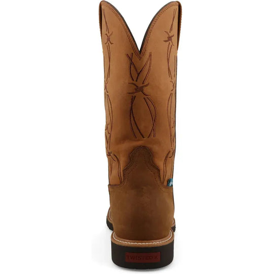 Twisted X Men's CellStretch 12" Round Toe Waterproof Western Work Boot - Brown - MXBW009 - Overlook Boots