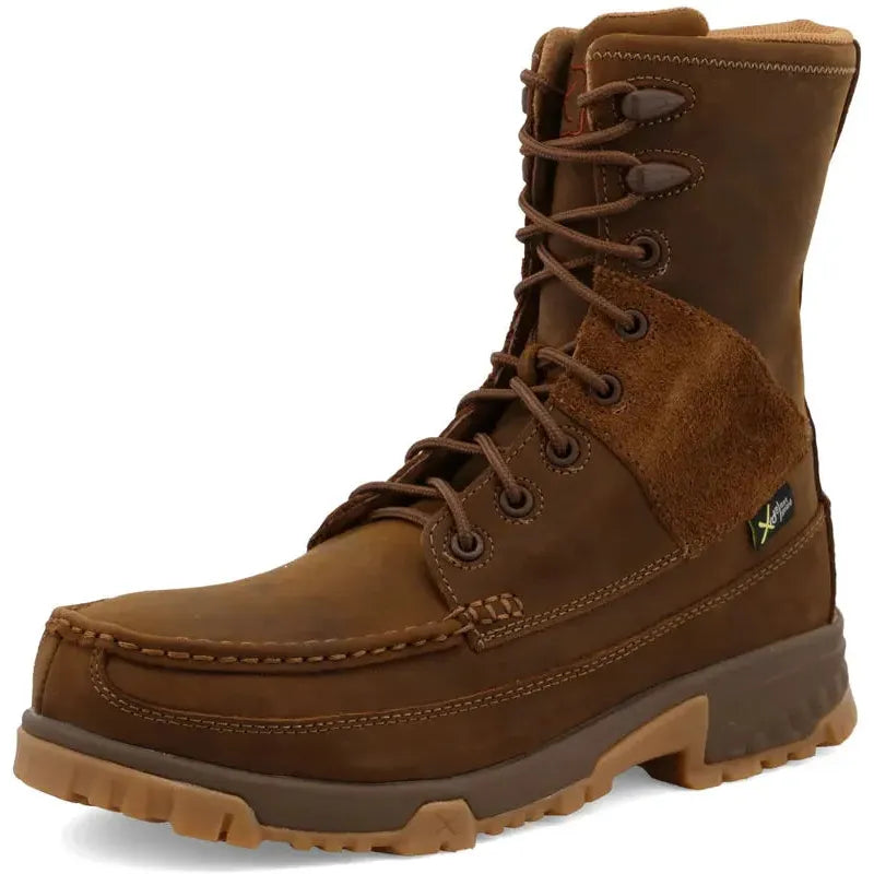 Twisted X Men's CellStretch 8" Comp Toe Lace Up Work Boot - Saddle - MXCCM01 - Overlook Boots