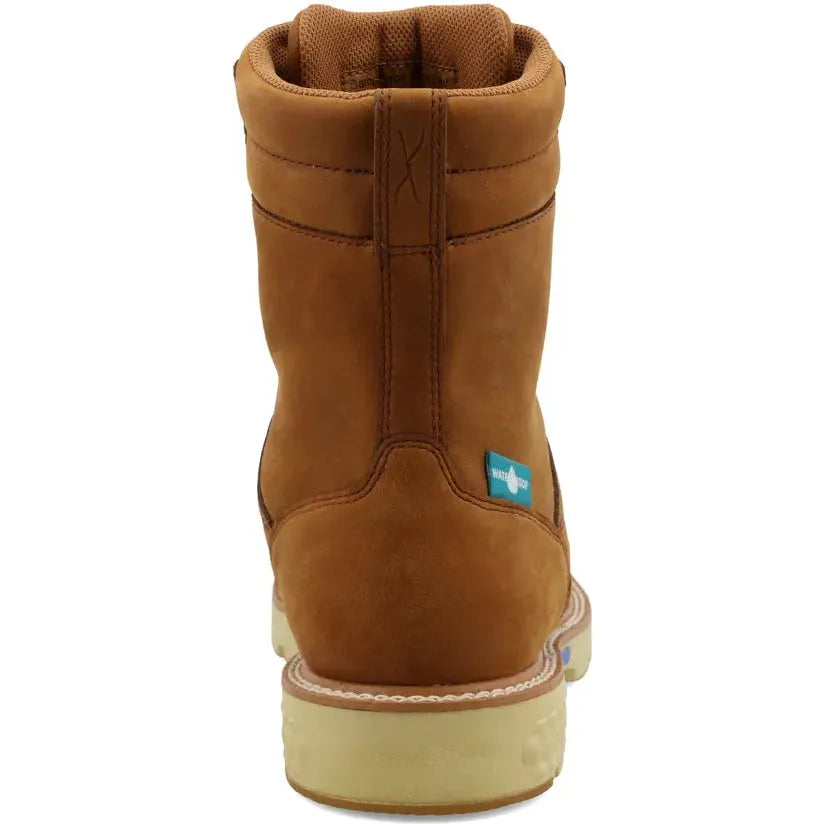 Twisted X Men's CellStretch 8" Comp Toe Waterproof Laces Work Boot - Saddle - MXCNW03