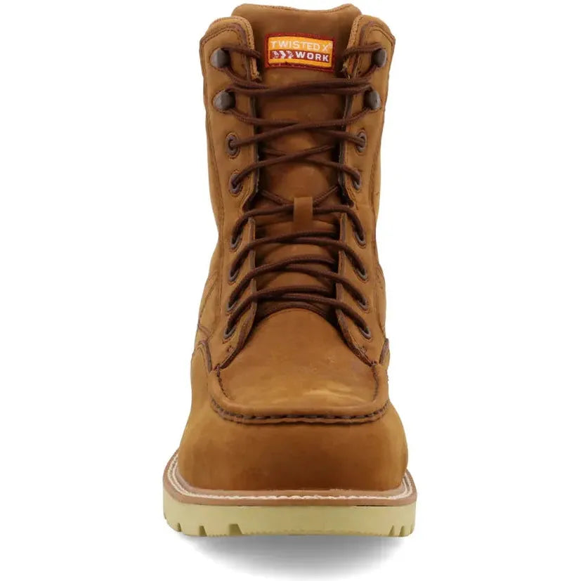Twisted X Men's CellStretch 8" Comp Toe Waterproof Laces Work Boot - Saddle - MXCNW03