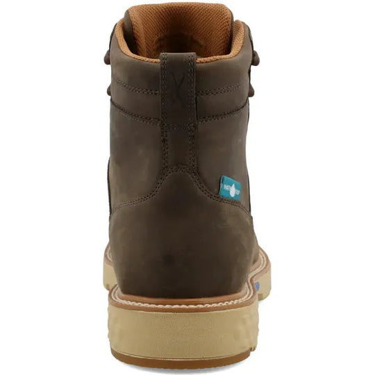 Twisted X Men's CellStretch 6" Comp Toe Waterproof Laces Work Boot - Shitake - MXCNW06 - Overlook Boots