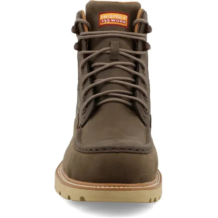 Twisted X Men's CellStretch 6" Comp Toe Waterproof Laces Work Boot - Shitake - MXCNW06