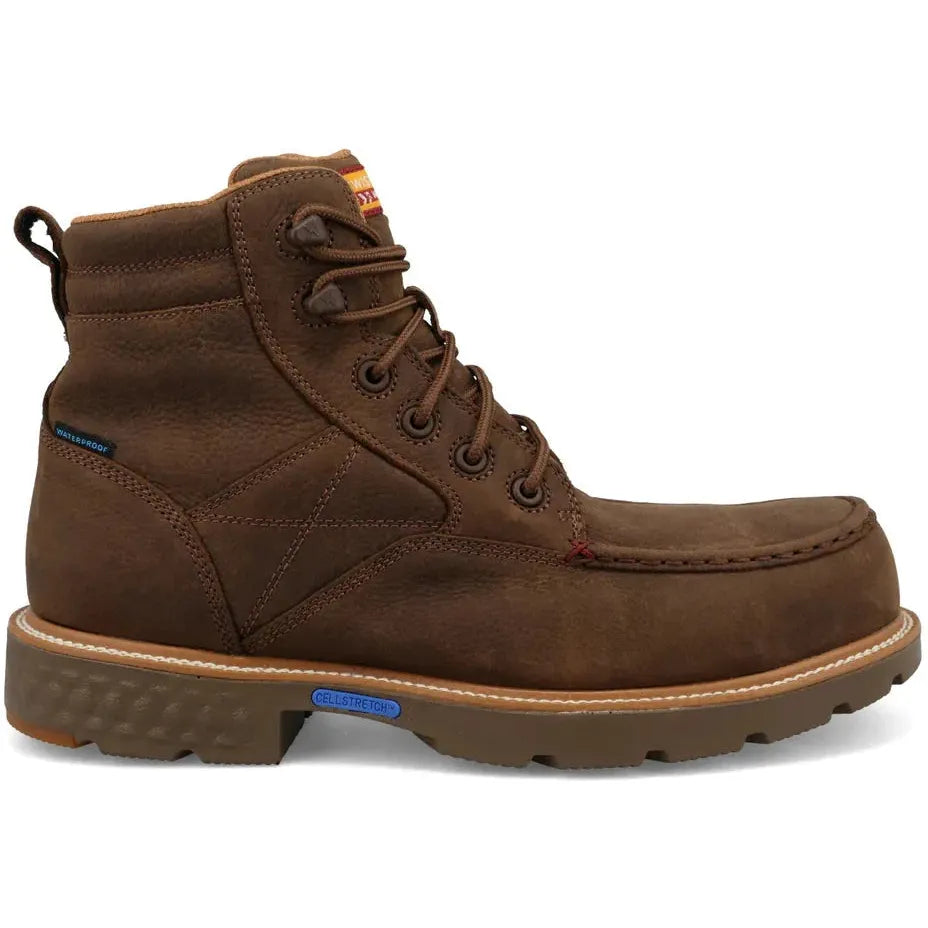 Twisted X Men's BarnShield 6" Comp Toe Waterproof Work Boot - Oak - MXCNW12