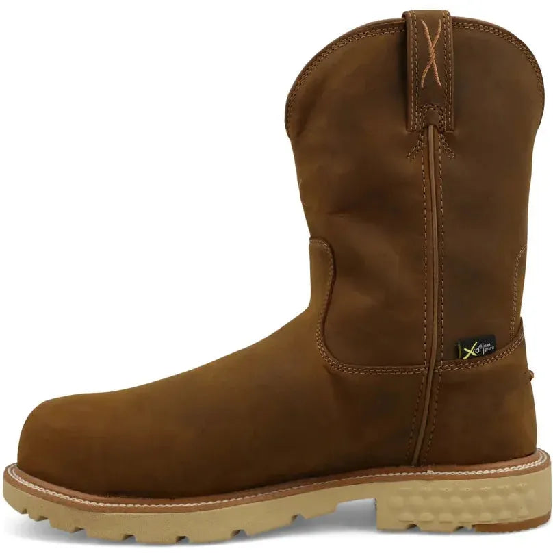 Twisted X Men's CellStretch 10" Comp Toe Waterproof Work Boot- Saddle- MXCNWM1