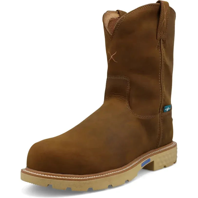 Twisted X Men's CellStretch 10" Comp Toe Waterproof Work Boot- Saddle- MXCNWM1