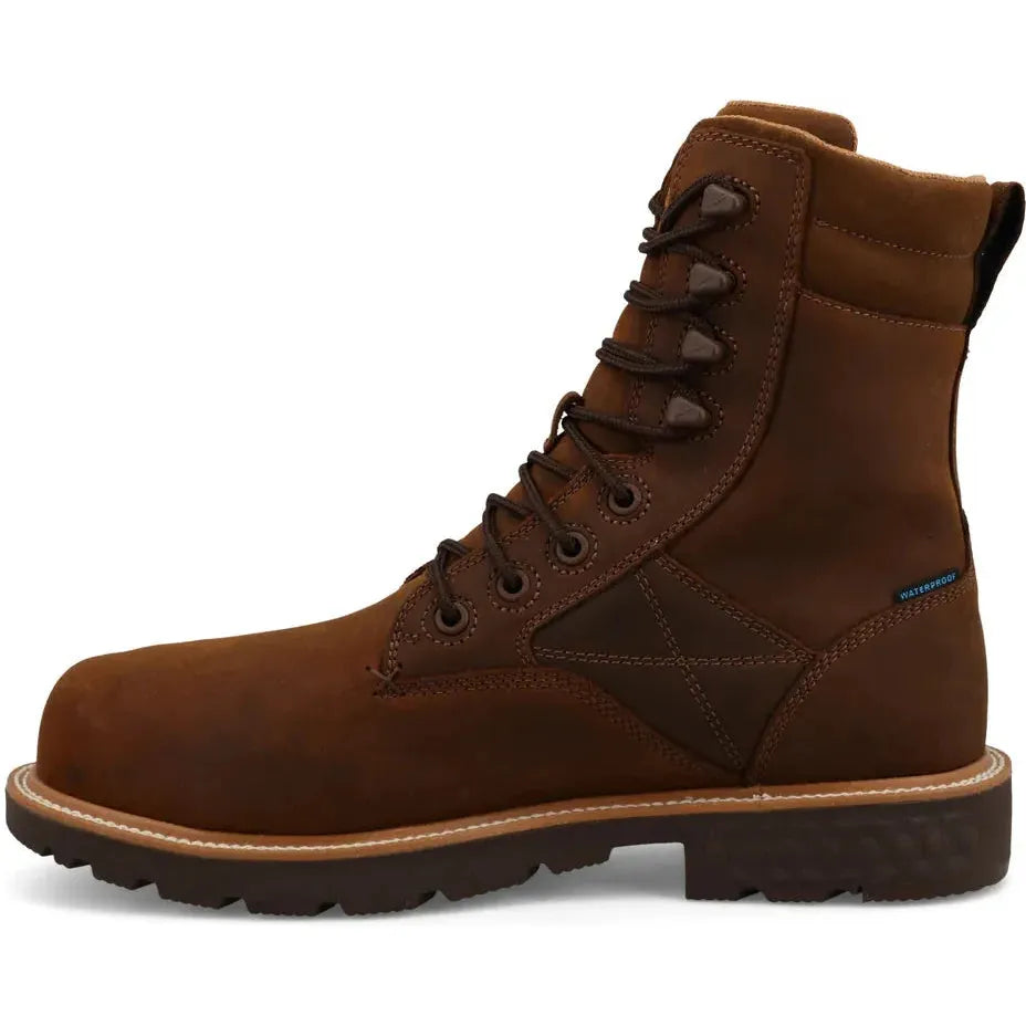 Twisted X Men's CellStretch 8" Comp Toe Metguard Waterproof Work Boot - Toffee - MXCNWM3