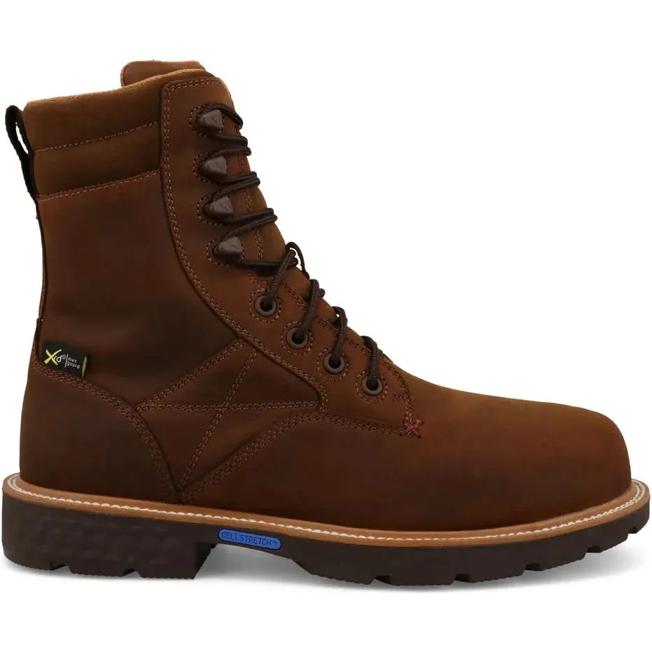 Twisted X Men's CellStretch 8" Comp Toe Metguard Waterproof Work Boot - Toffee - MXCNWM3