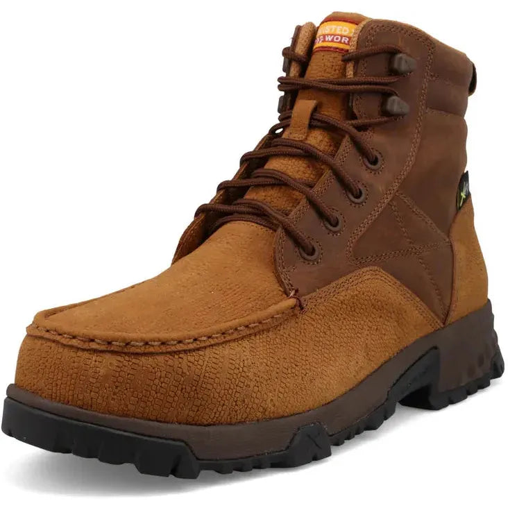Twisted X Men's CellStretch 6" Comp Toe Waterproof Work Boot - Saddle - MXCNWM4