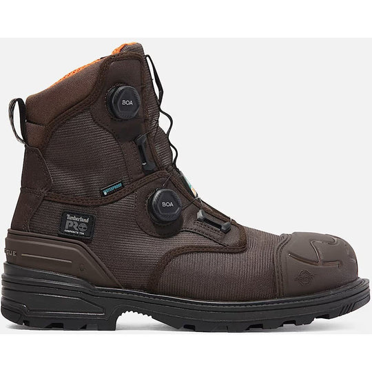 Timberland Pro Men's BOA Magnitude 8" Composite Toe Waterproof Work Boot- Brown- TB0A66MKELE 7.0 / Medium / Dark Brown - Overlook Boots