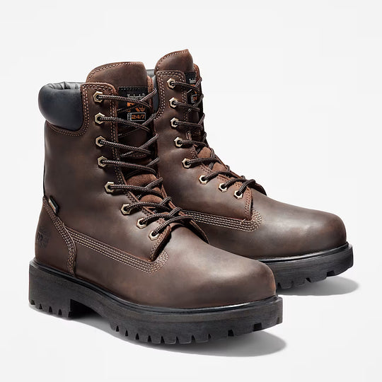 Timberland Pro Men's Direct Attach 8" Soft Toe Waterproof Work Boot - Brown - TB138022242 - Overlook Boots