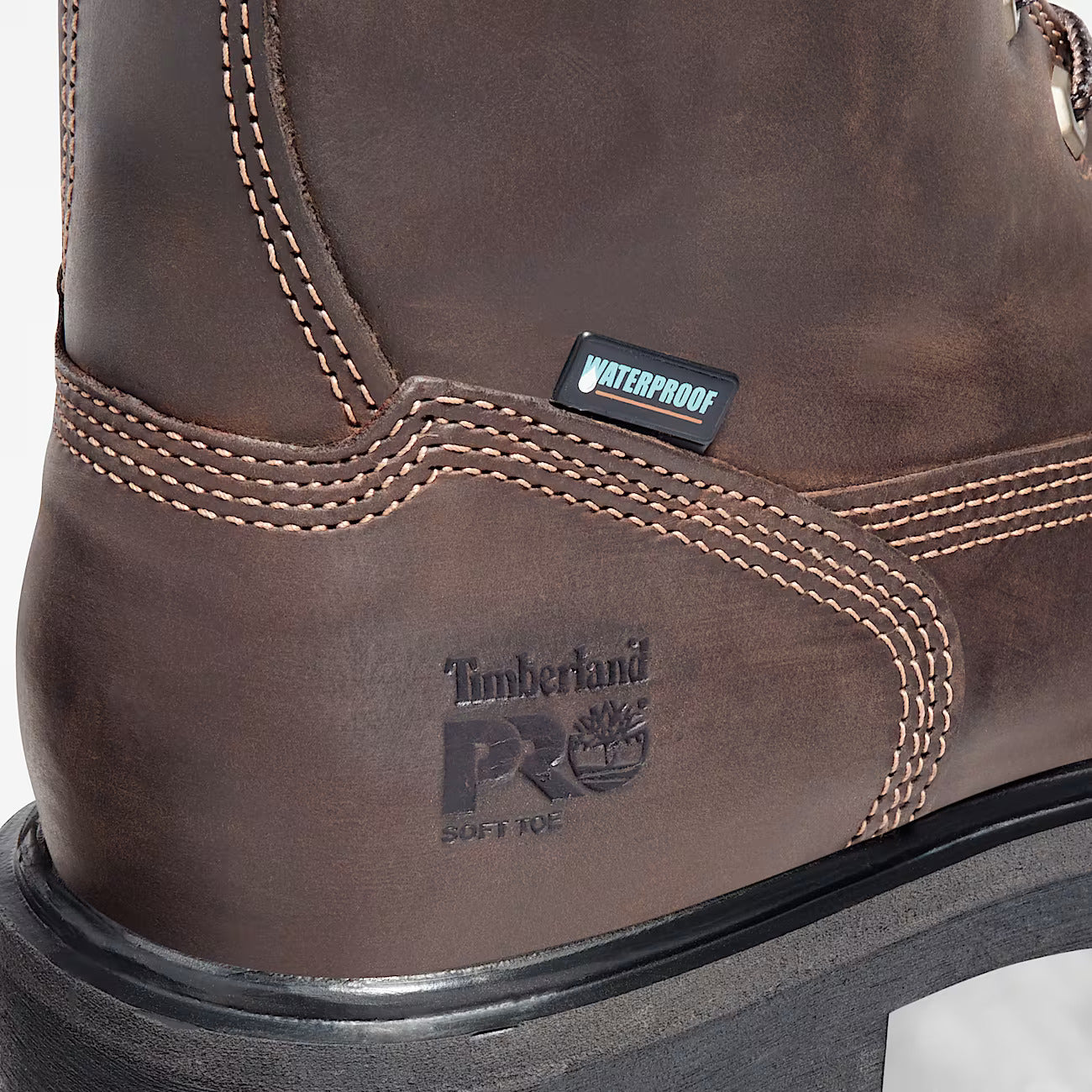 Timberland Pro Men's Direct Attach 8" Soft Toe Waterproof Work Boot - Brown - TB138022242 - Overlook Boots