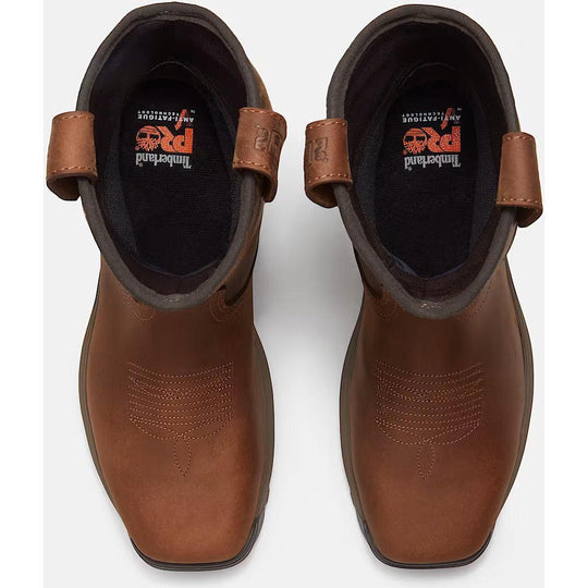 Timberland Pro Men's Titan Comp Toe WP Pull On Work Boot Brown TB0A44DGEM4 - Overlook Boots