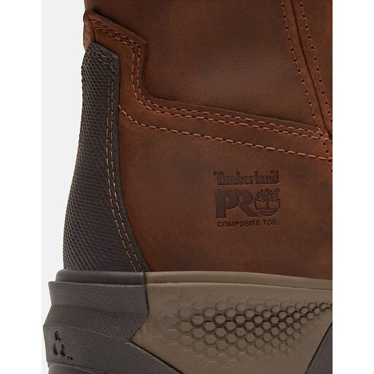 Timberland Pro Men's Titan Comp Toe WP Pull On Work Boot Brown TB0A44DGEM4 - Overlook Boots