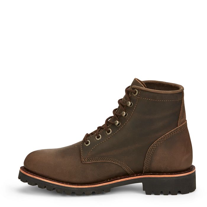 Chippewa Men's Classic 2.0 6" Plain Toe Work Boot - Brown - NC2080  - Overlook Boots