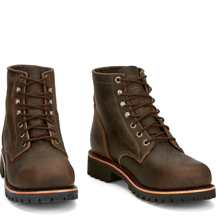 Chippewa Men's Classic 2.0 6" Steel Toe Work Boot - Brown - NC2081  - Overlook Boots
