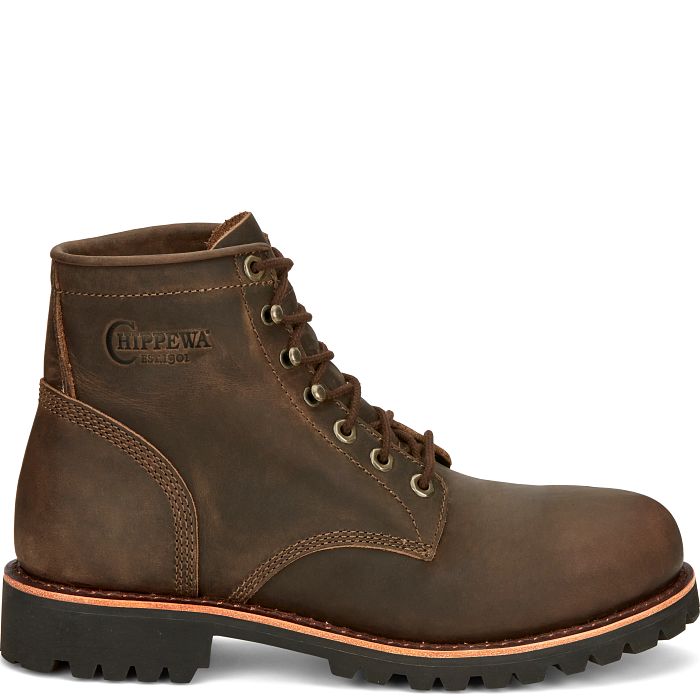Chippewa Men's Classic 2.0 6" Steel Toe Work Boot - Brown - NC2081  - Overlook Boots