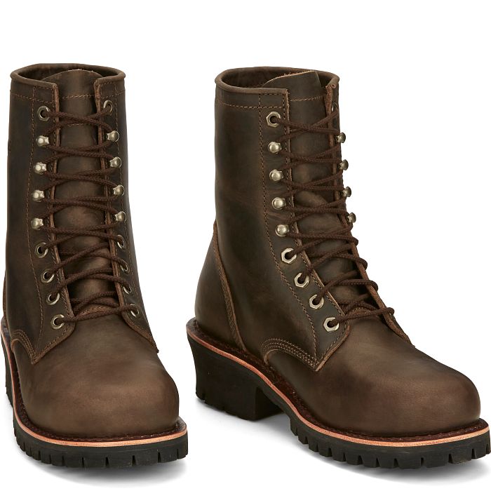 Chippewa Men's Classic 2.0 8" Composite Toe Lace Up Work Boot -Brown- NC2091 - Overlook Boots