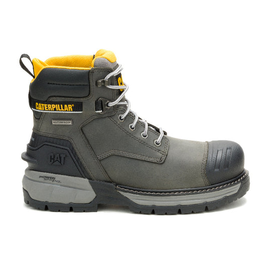 Cat Men's Excavator PowerSpring 6" WP Comp Toe Work Boot - Grey - P91824