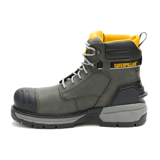Cat Men's Excavator PowerSpring 6" WP Comp Toe Work Boot - Grey - P91824