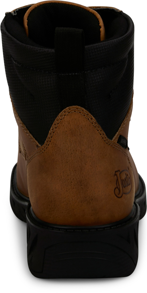 Justin Men's Gritland 6" Steel Toe Waterproof Work Boot - Brown - PD645