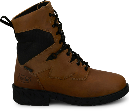 Justin Men's Underdog 8" Soft Toe Waterproof Work Boot - Brown - PD668 7 / Medium / Brown - Overlook Boots