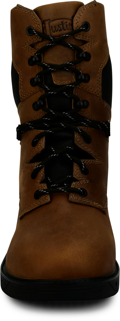 Justin Men's Underdog 8" Soft Toe Waterproof Work Boot - Brown - PD668