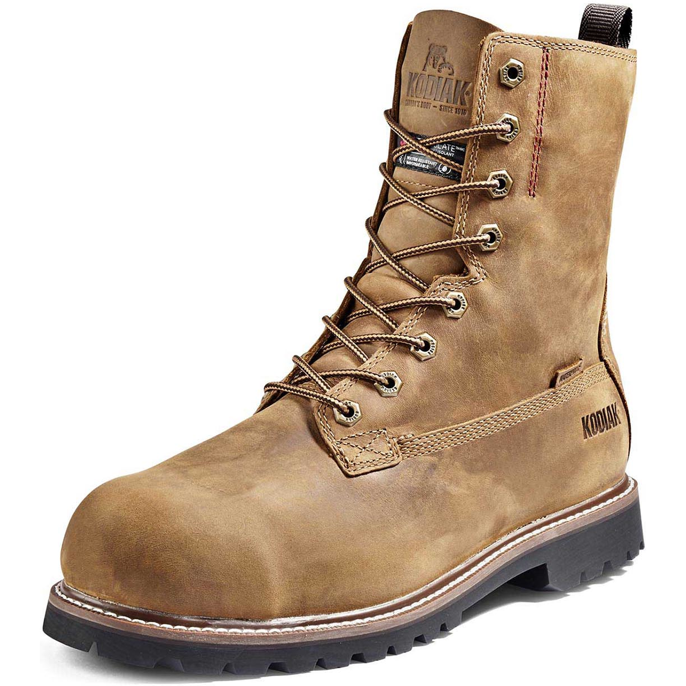 Kodiak Men's Mckinney 8" Comp Toe WP Safety Work Boot -Brown- 4NLSBN  - Overlook Boots