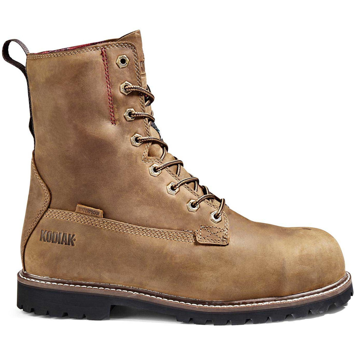 Kodiak Men's Mckinney 8" Composite Toe Waterproof Safety Work Boot -Brown- 4NLSBN - Overlook Boots