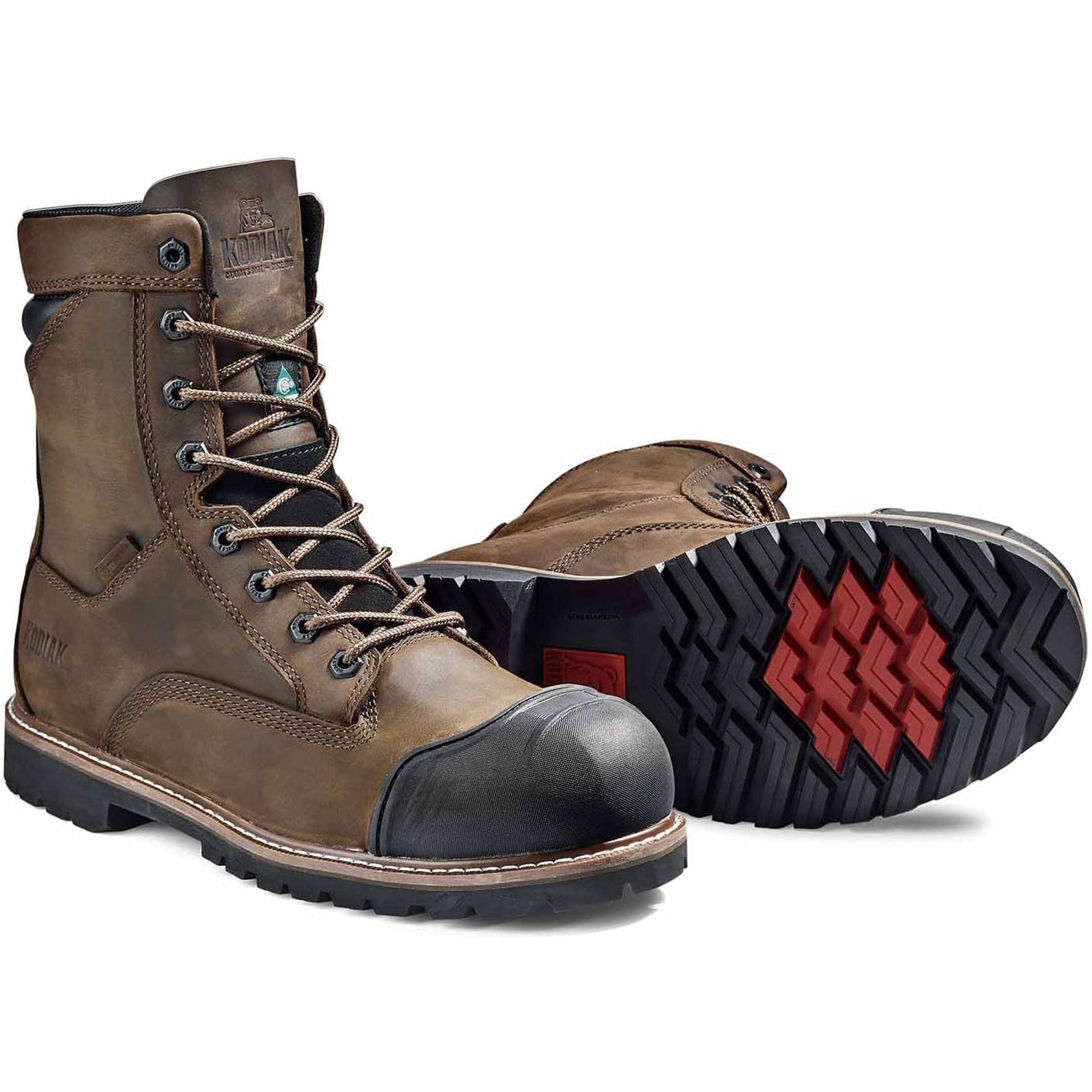 Kodiak Men's Mckinney M.U.T 8" Comp Toe WP Work Boot -Brown- 4TEPDB  - Overlook Boots