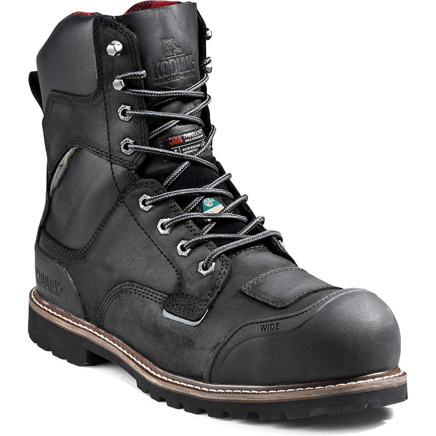 Kodiak Men's Generations Widebody 8" Comp Toe WP Work Boot -Black- 4TGCBK 8 / Extra Wide / Black - Overlook Boots