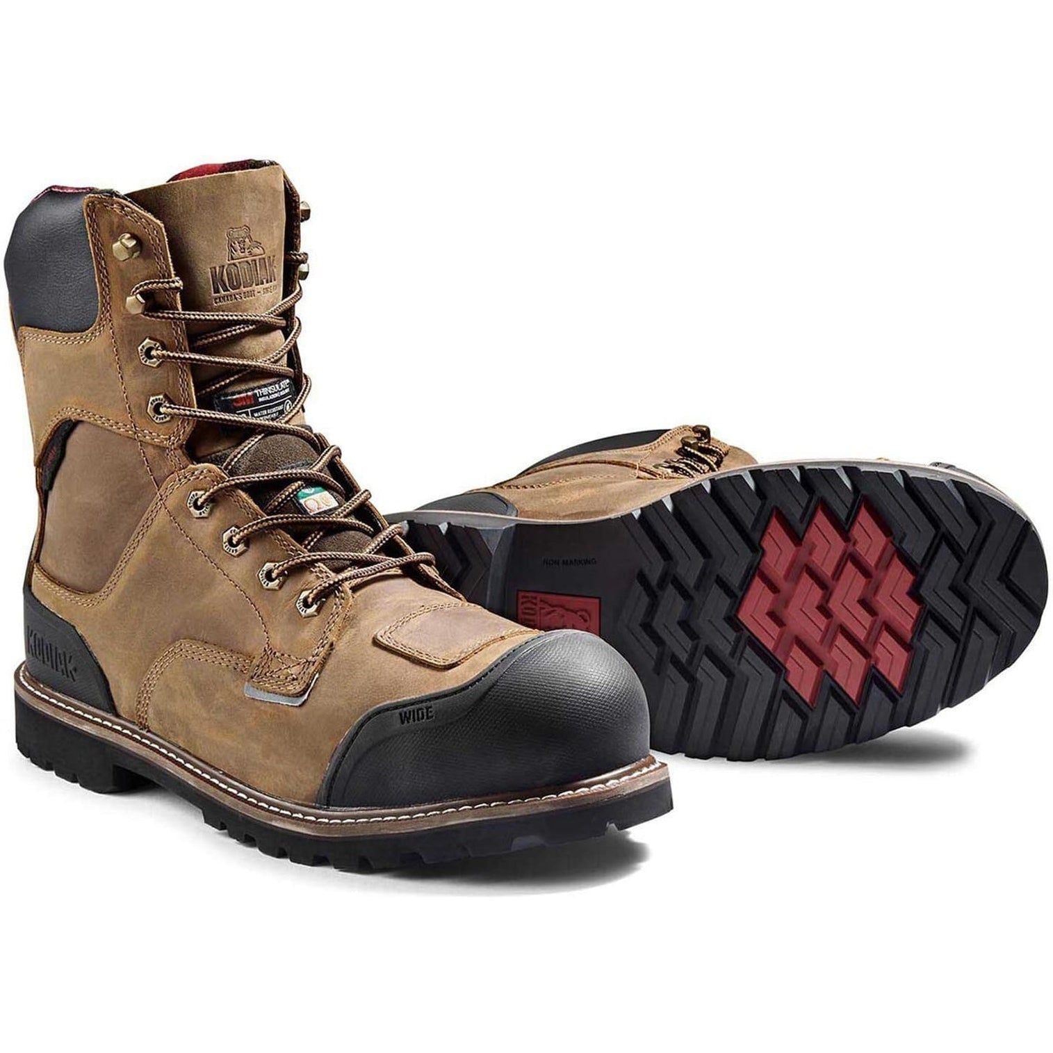 Kodiak Men's Generations Widebody 8" Comp Toe WP Work Boot -Brown- 4TGCBN  - Overlook Boots