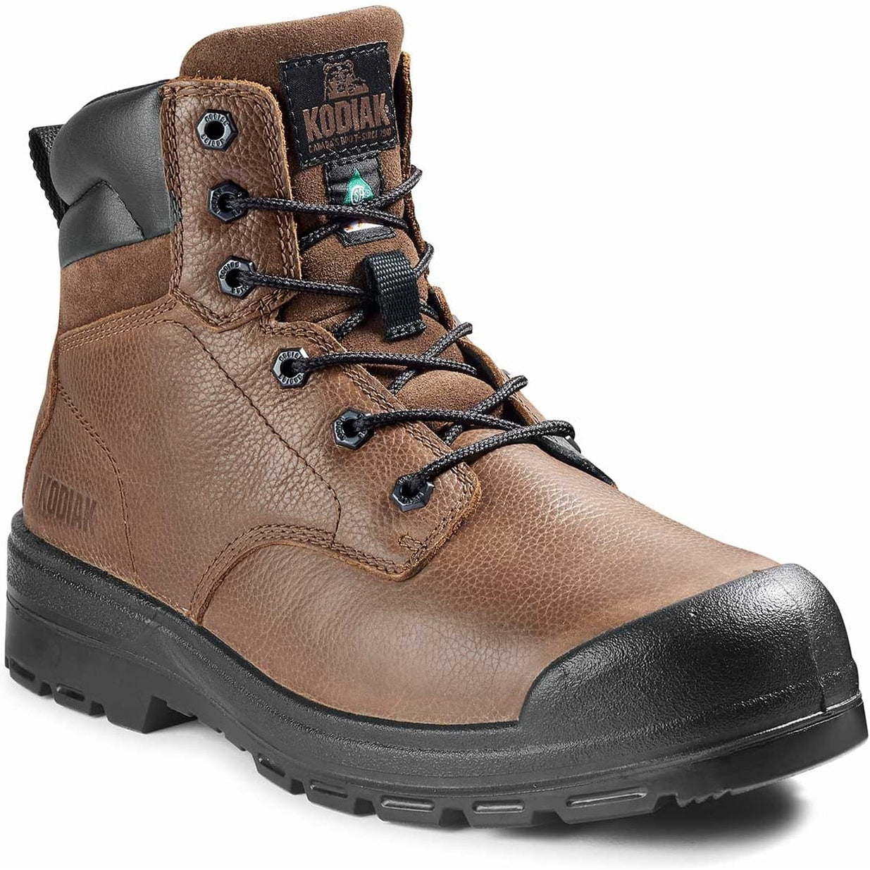 Kodiak Men's Greb 6" Steel Toe Slip Resist Safety Work Boot -Brown- 4TH4BN 7 / Wide / Brown - Overlook Boots