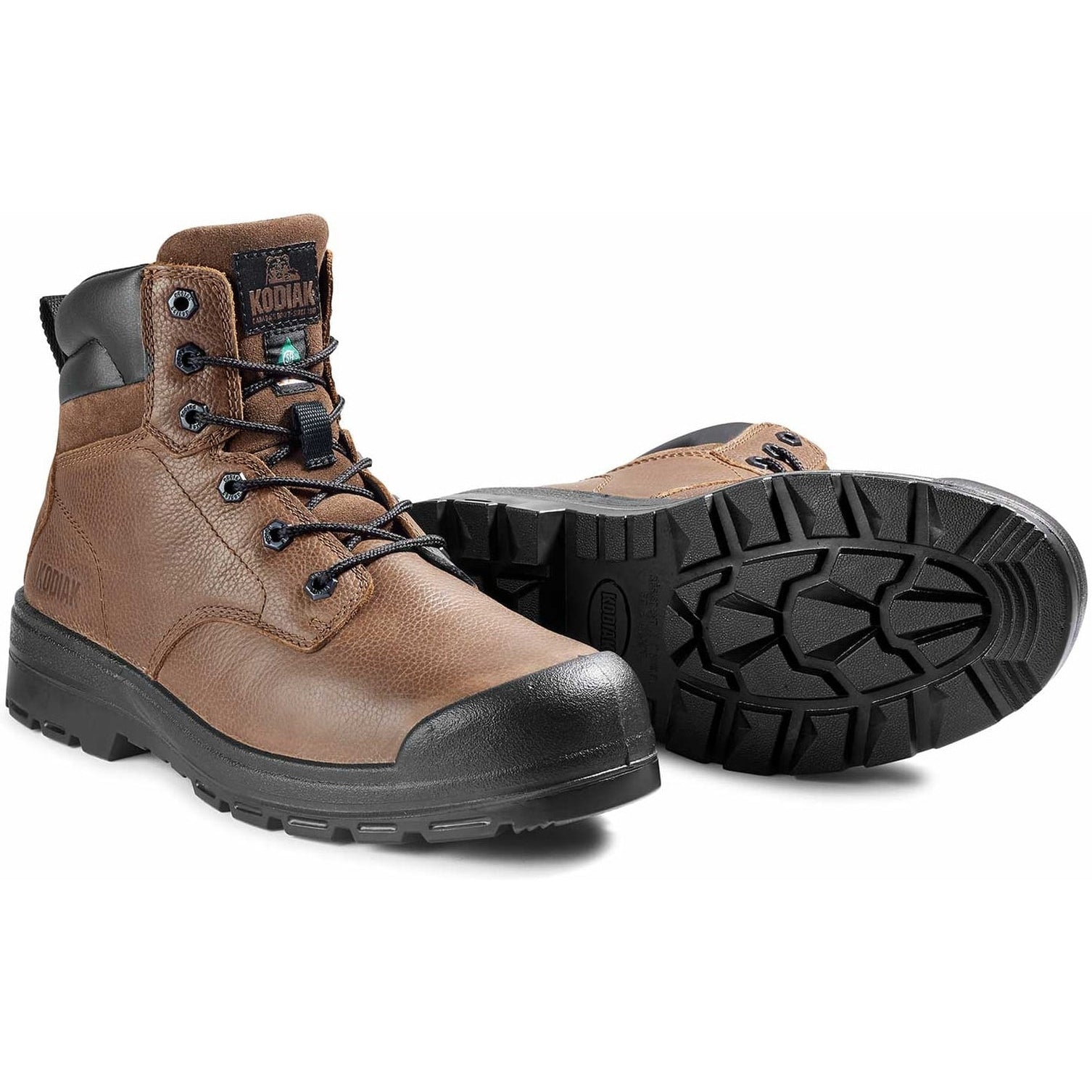 Kodiak Men's Greb 6" Steel Toe Slip Resist Safety Work Boot -Brown- 4TH4BN  - Overlook Boots