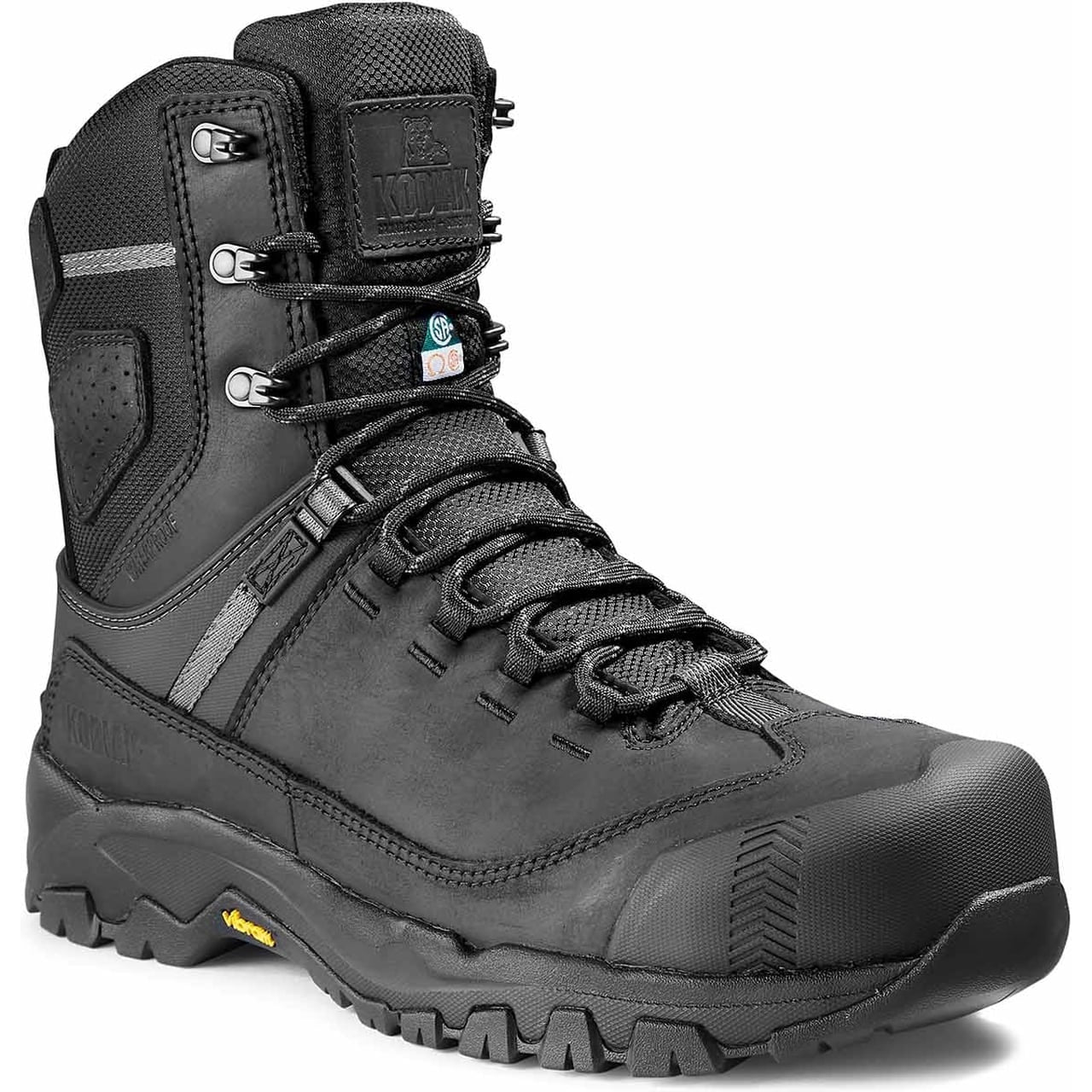 Kodiak Men's Quest Bound 8" Comp Toe WP Safety Work Boot -Black- 4THHBK 7 / Wide / Black - Overlook Boots