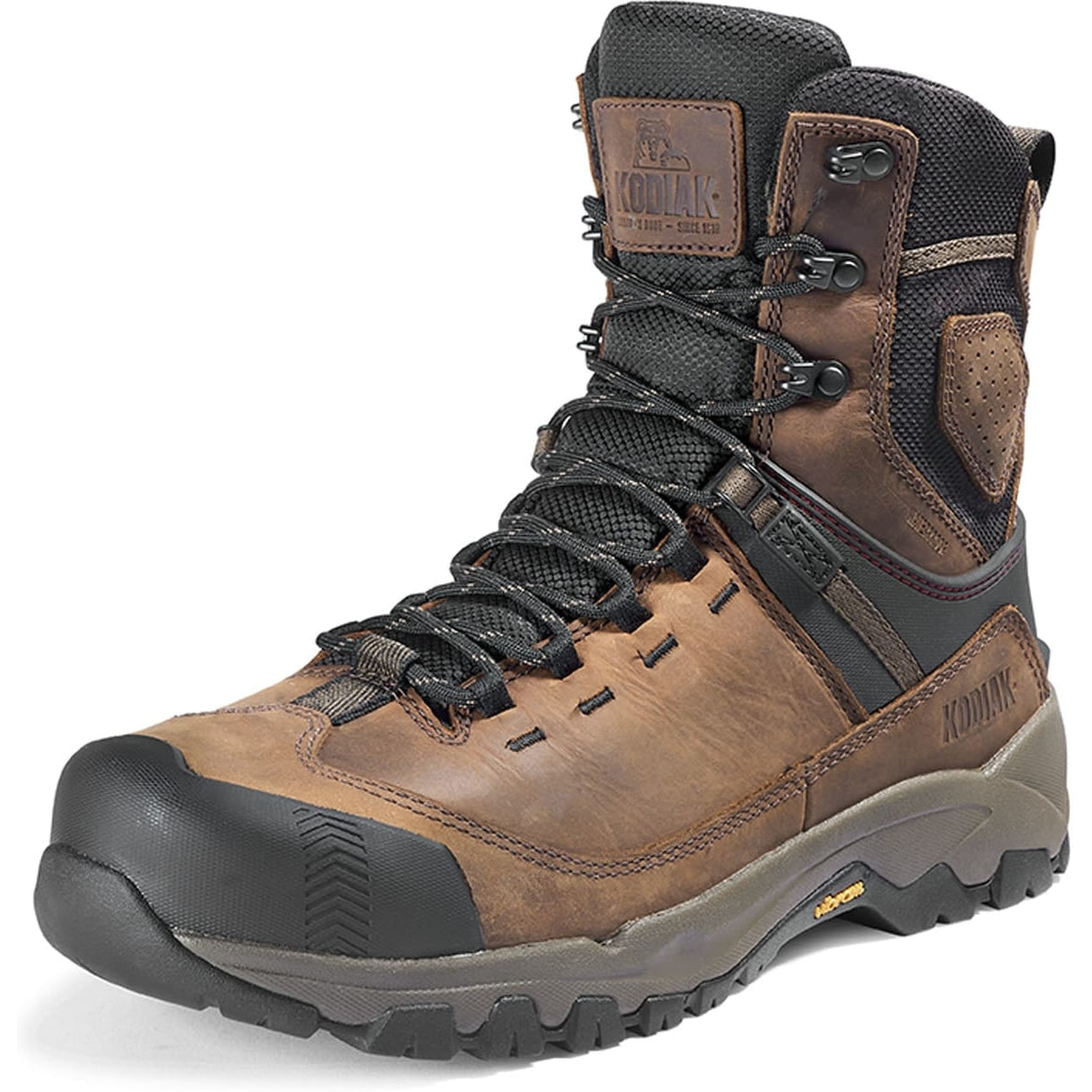 Kodiak Men's Quest Bound 8" Composite Toe Waterproof Safety Work Boot -Brown- 4THHBN - Overlook Boots