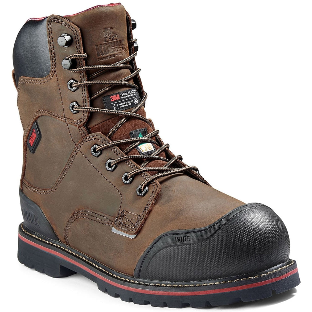 Kodiak Men's Widebody Warm 8" Composite Toe Waterproof Work Boot -Brown- 8353DB - Overlook Boots