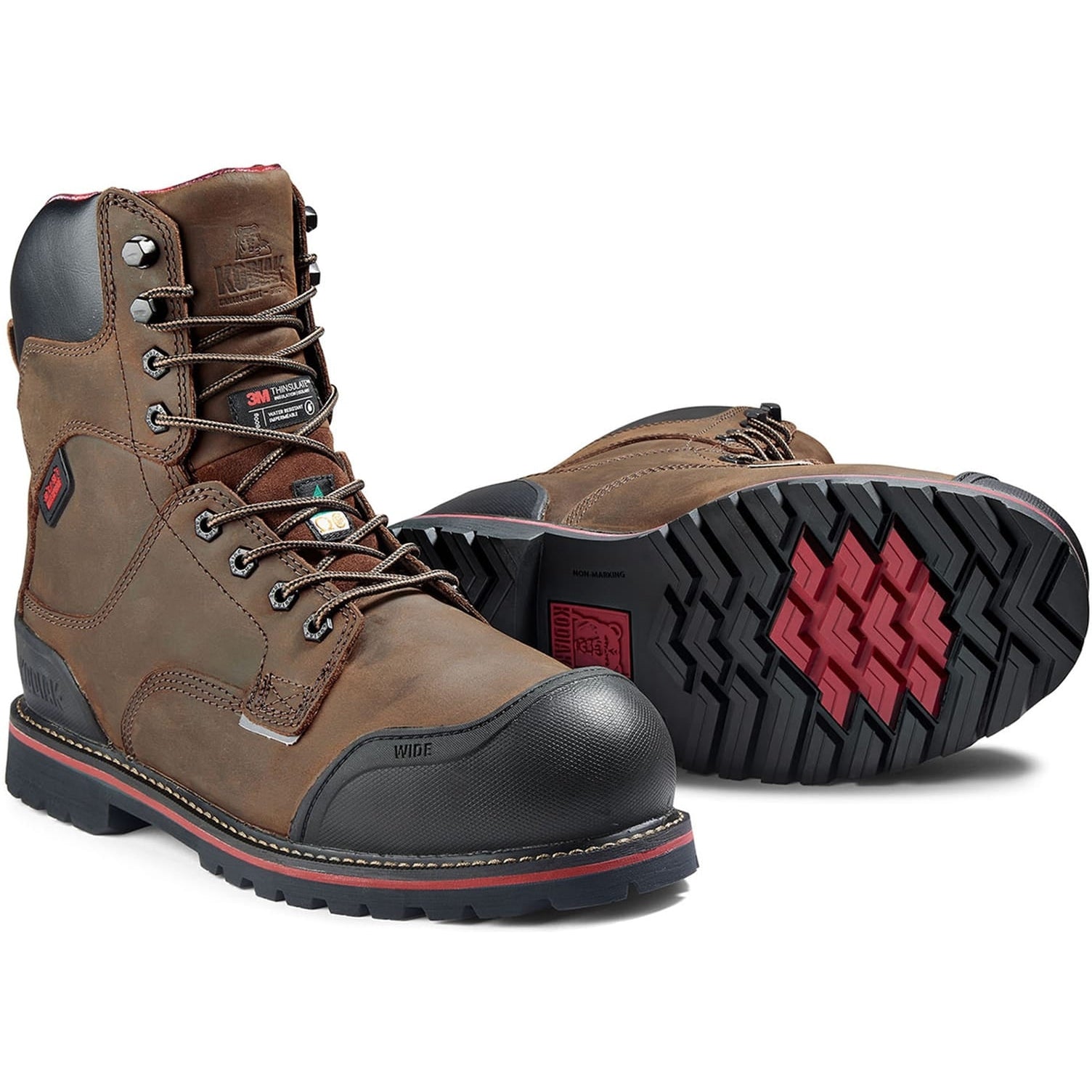 Kodiak Men's Widebody Warm 8" Composite Toe Waterproof Work Boot -Brown- 8353DB - Overlook Boots
