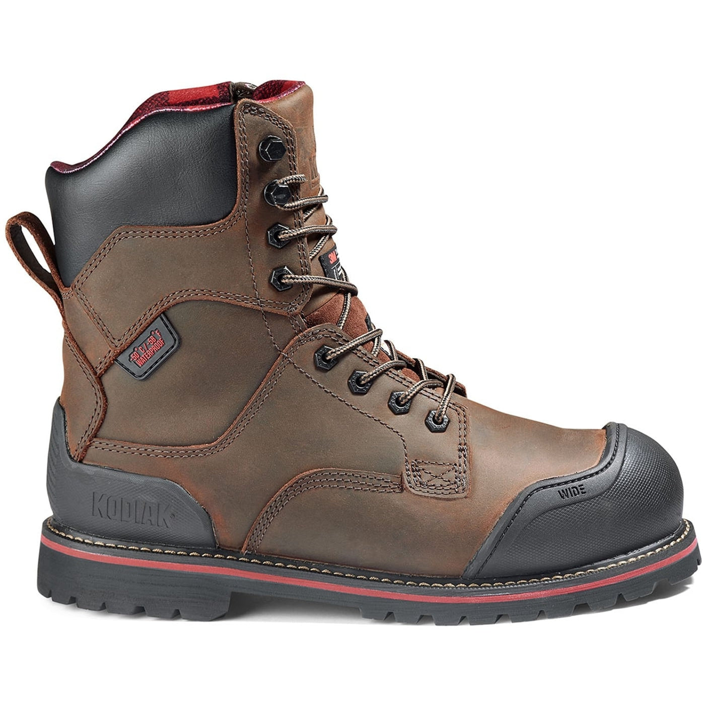 Kodiak Men's Widebody Warm 8" Comp Toe WP Work Boot -Brown- 8353DB 8 / Medium / Brown - Overlook Boots