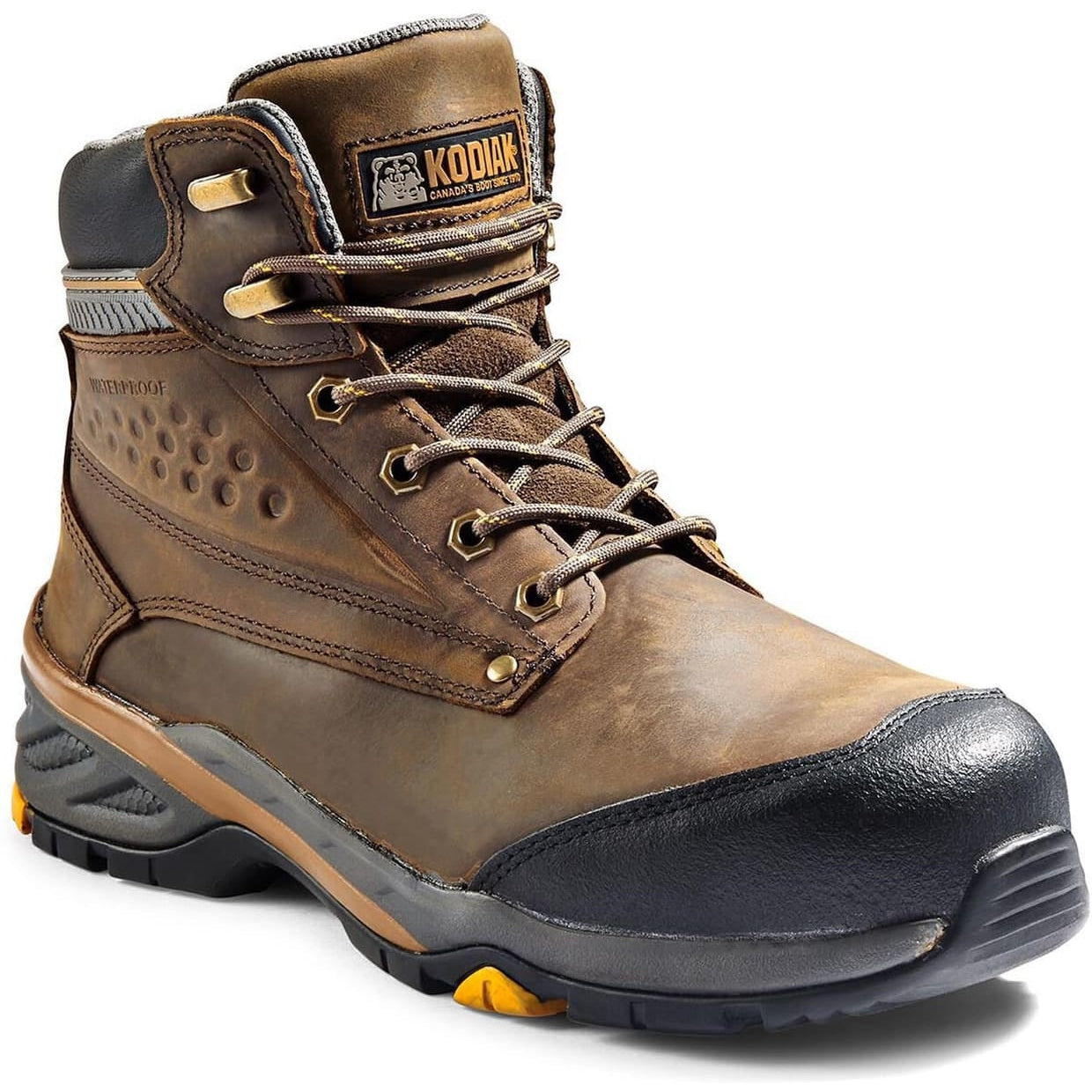 Kodiak Men's Crusade 6" Composite Toe Waterproof Hiker Safety Work Boot -Brown- K4NKAD 9 / Medium / Brown - Overlook Boots