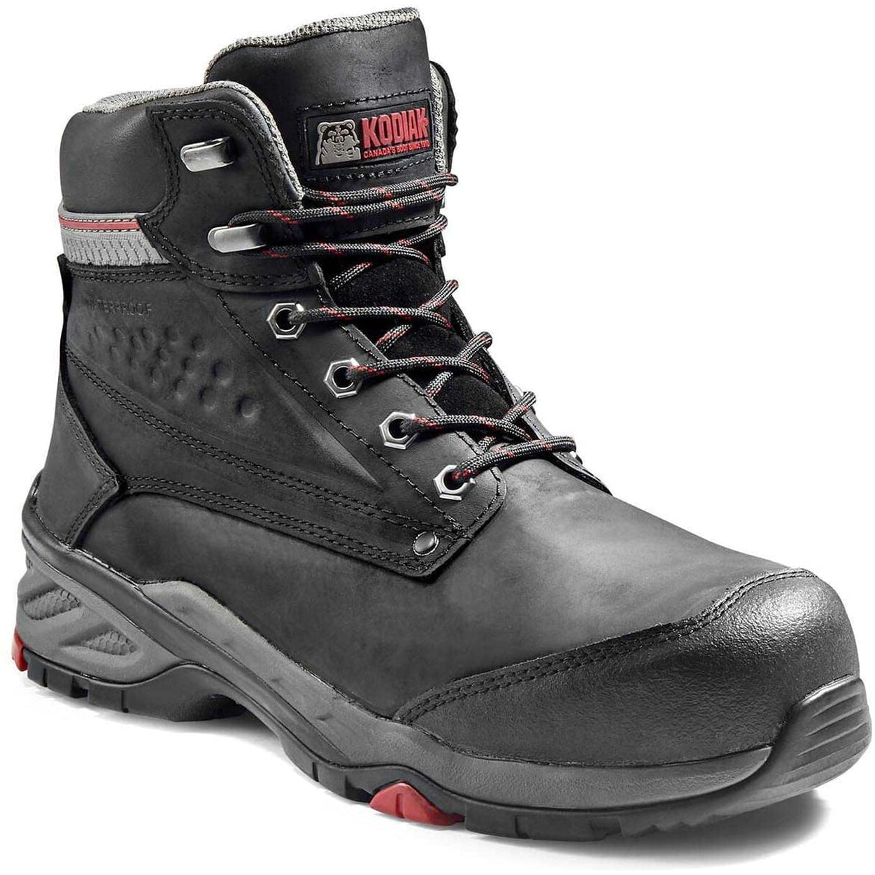 Kodiak Men's Crusade 6" Comp Toe WP Hiker Safety Work Boot -Black- K4NKBK 7 / Wide / Black - Overlook Boots