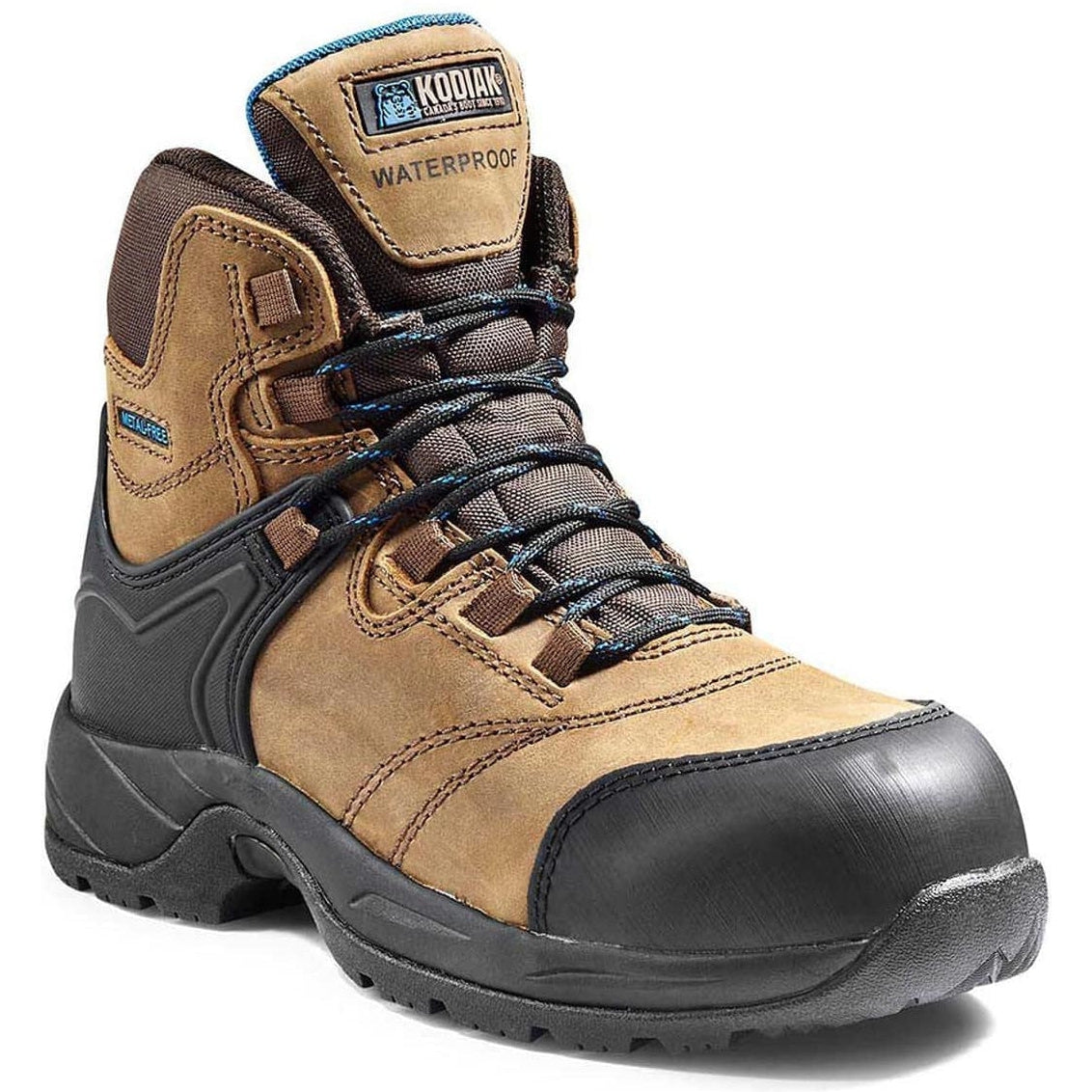 Kodiak Men's Journey 6" Comp Toe WP Hiker Safety Work Boot -Brown- K4NKFD 6 / Wide / Brown - Overlook Boots
