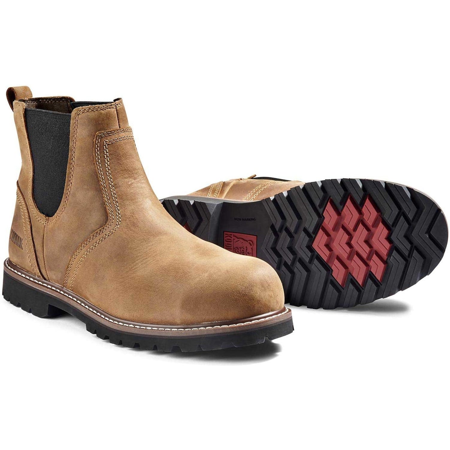 Kodiak Men's Mckinney Comp Toe WP Chelsea Safety Work Boot -Brown- K4TCBN  - Overlook Boots