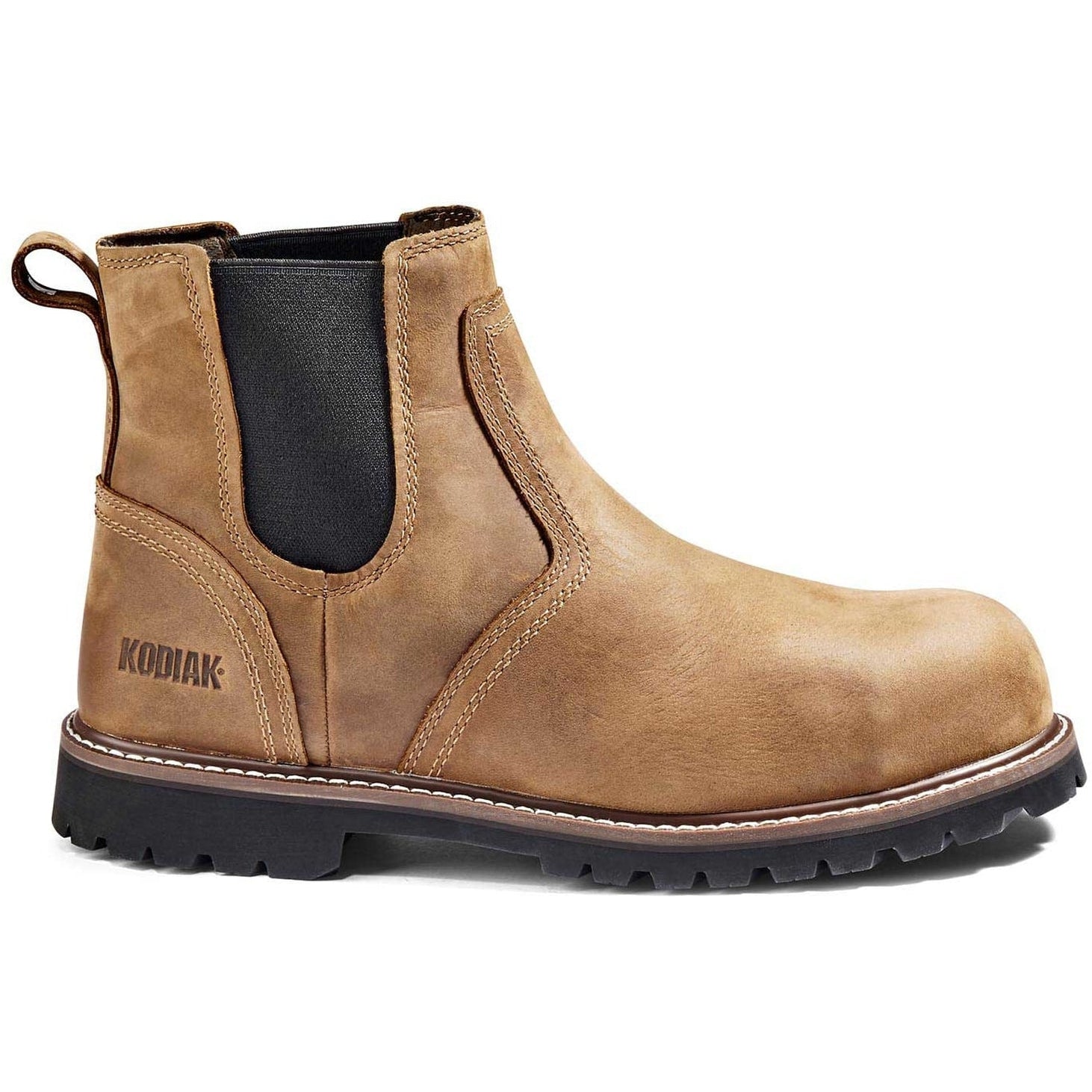 Kodiak Men's Mckinney Comp Toe WP Chelsea Safety Work Boot -Brown- K4TCBN 7 / Wide / Brown - Overlook Boots