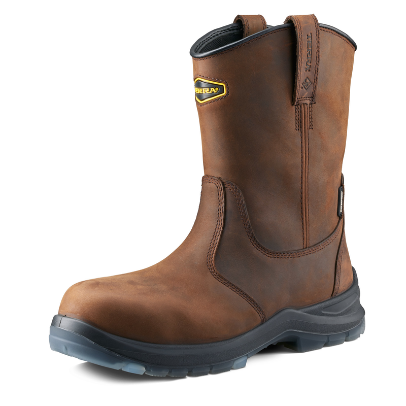 Terra Men's Murphy Composite Toe Waterproof Safety Wellington Work Boot - Brown - 1283DB - Overlook Boots