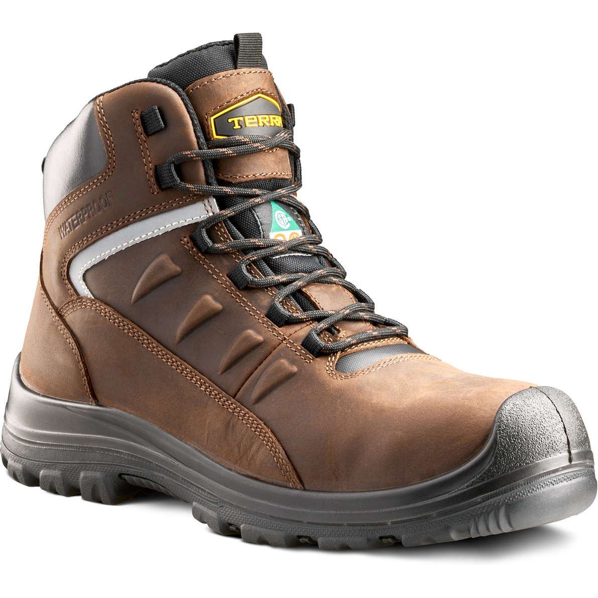 Terra Men's Terra Findlay 6" Comp Toe Waterproof Safety Work Boot- Brown- 1318DB 7 / Wide / Dark Brown - Overlook Boots