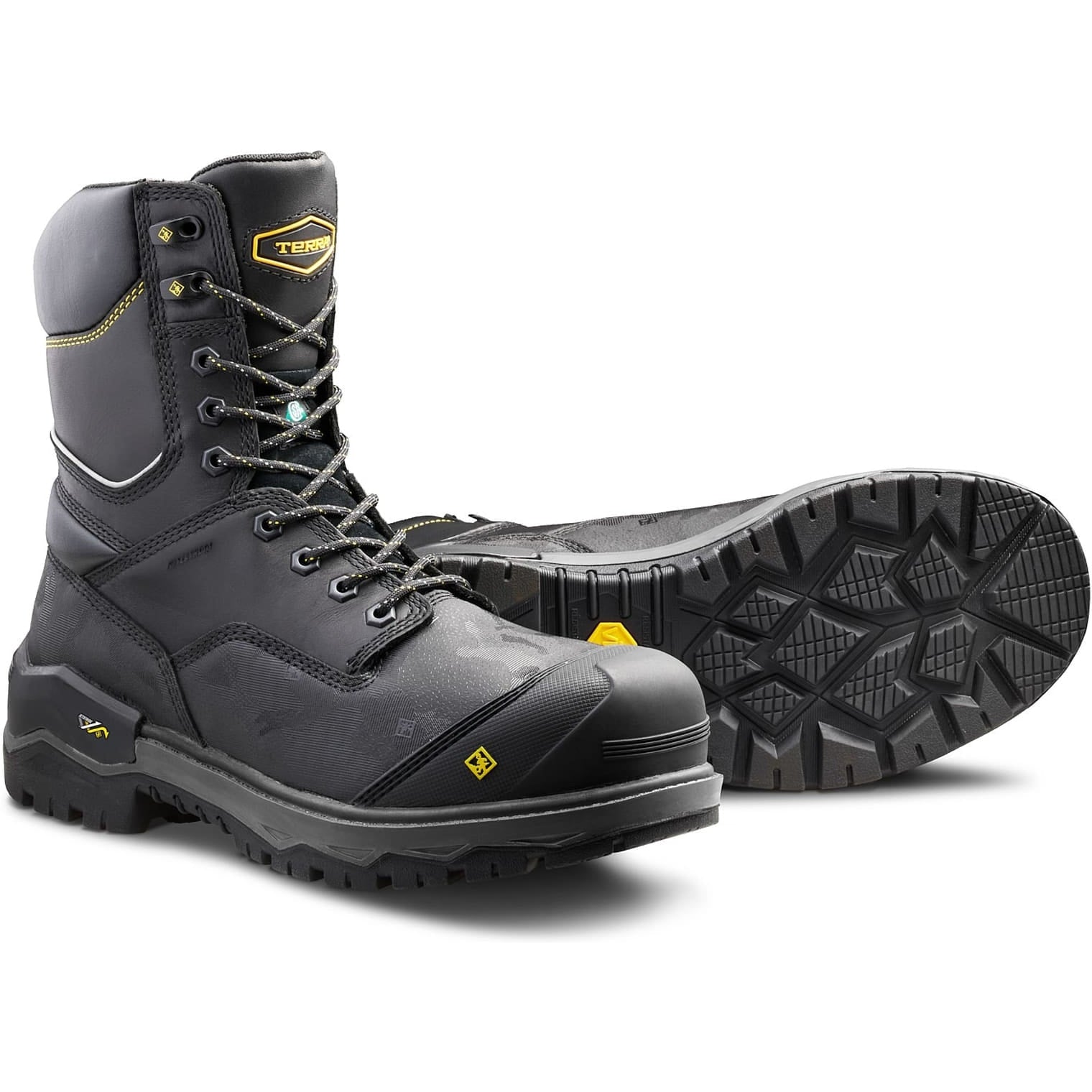 Terra Men's Gantry 8" Composite Toe Waterproof Safety Work Boot -Black- 4NRQBK - Overlook Boots