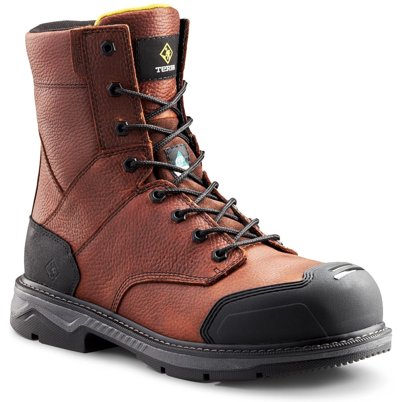 Terra Men's Patton 8" Alloy Toe Waterproof Safety Work Boot -Brown- 4NS5BN 3 / Medium / Brown - Overlook Boots