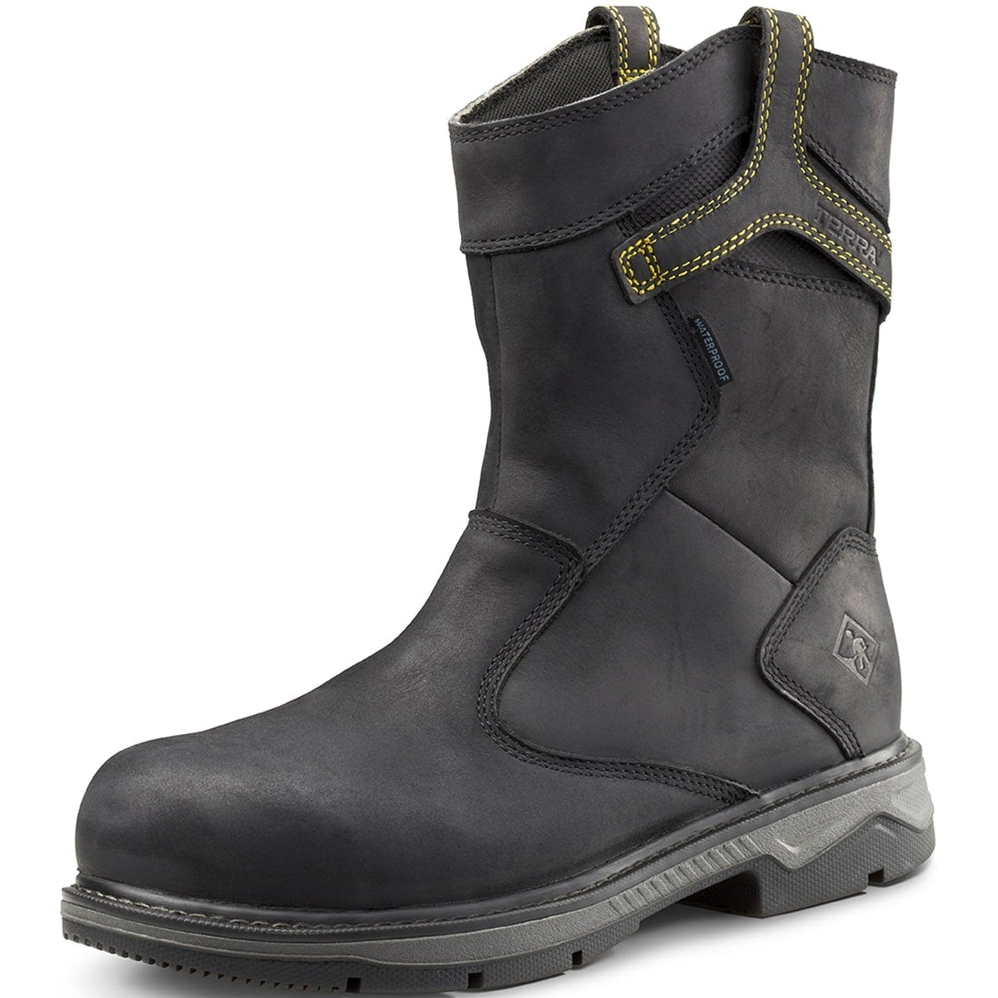 Terra Men's Patton AT Waterproof Pull-On Safety Work Boot -Black- 4TCBBK  - Overlook Boots
